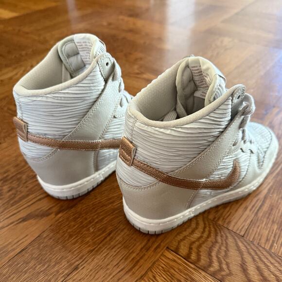 Rare Nike Dunk High Sky Hi Light Bone Metallic Red Bronze Sneaker Sz 5.5 - Picture 8 of 12